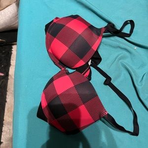 red and black bra
